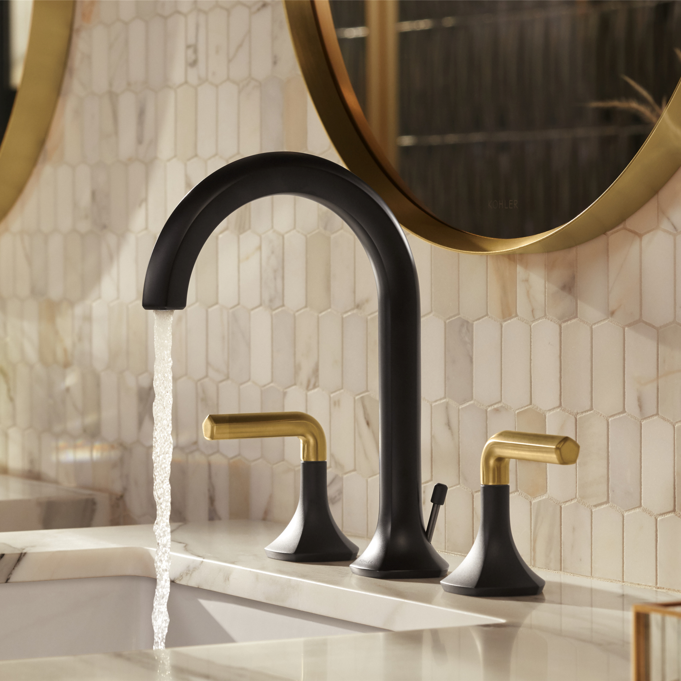 kohler_三孔龍頭_黑色_金色_Occasion_ EX27100T_BMB