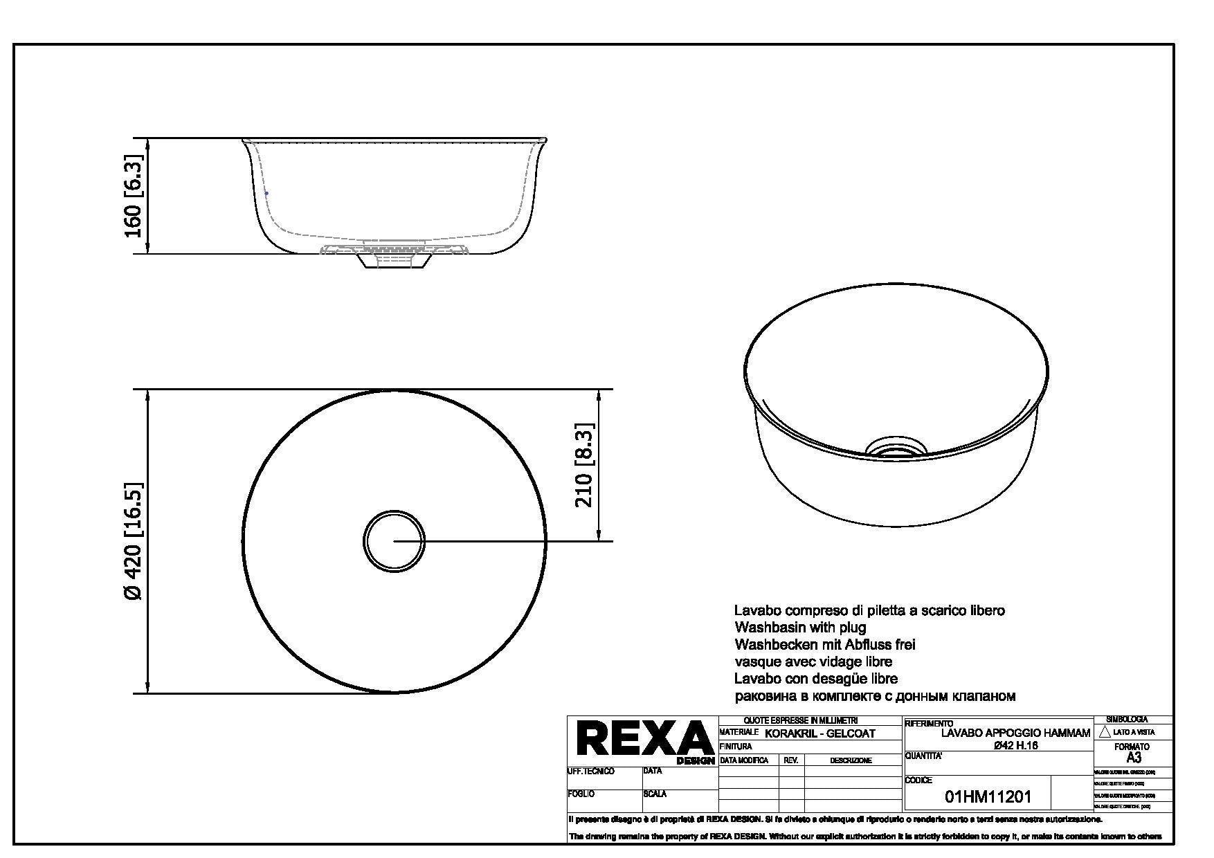 REXA-檯上盆-Hammam，01HM11201-K01