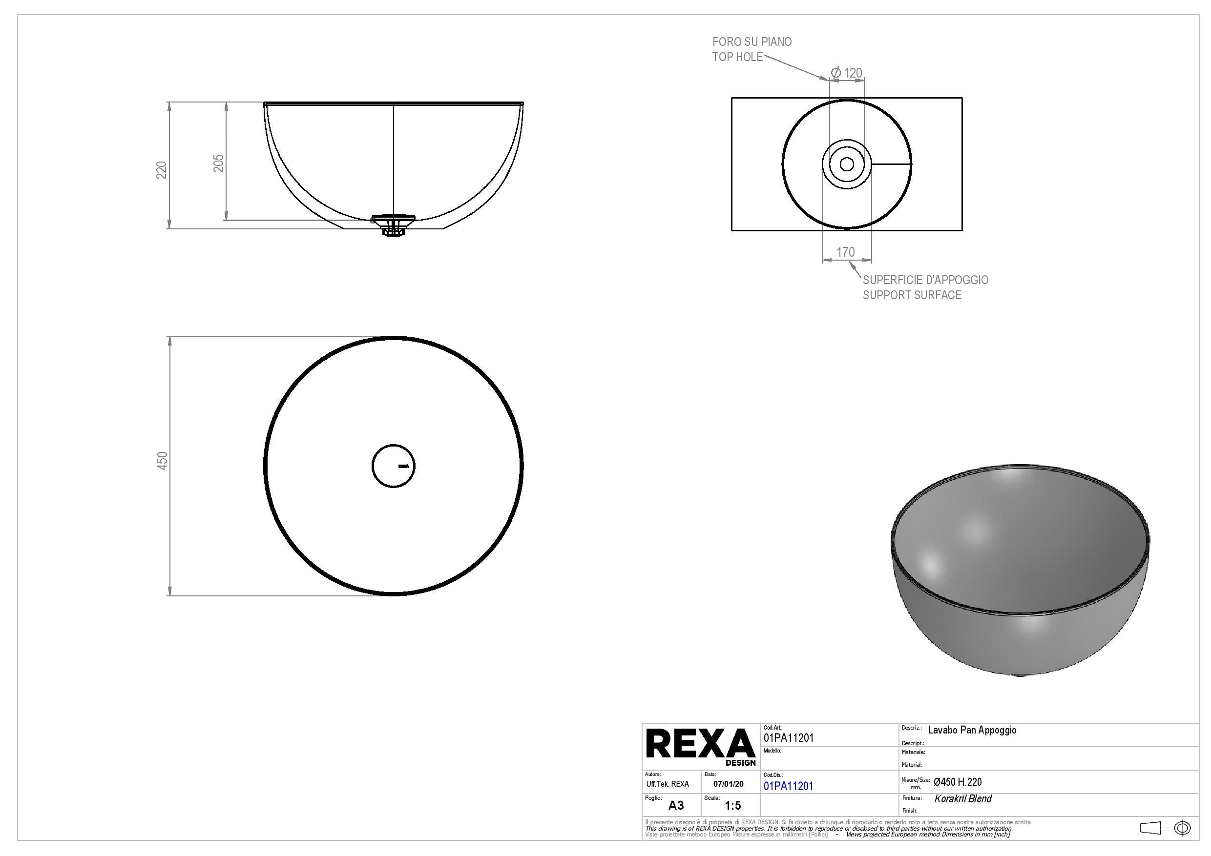 REXA-檯上盆-Pan，01PA11201-K31