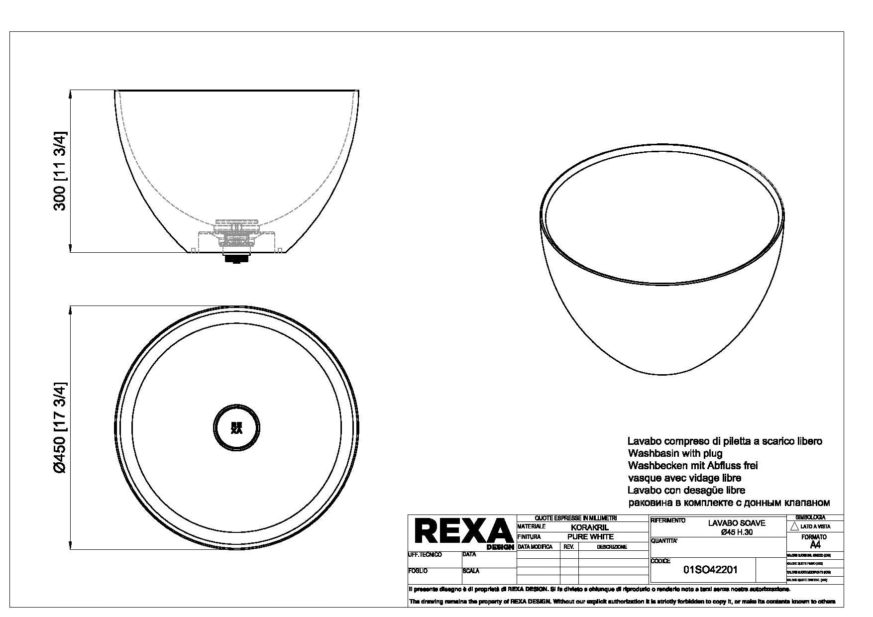 REXA-檯上盆-Soave，01SO42201-K01