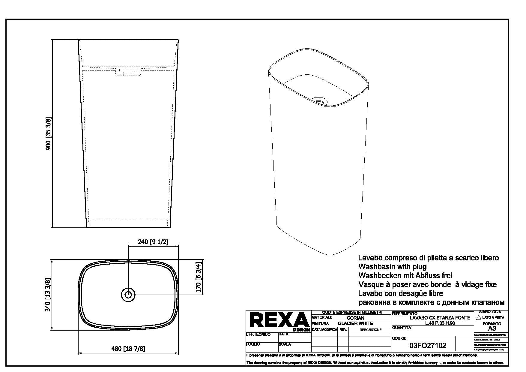 REXA-獨立式臉盆-Fonte，03F027102