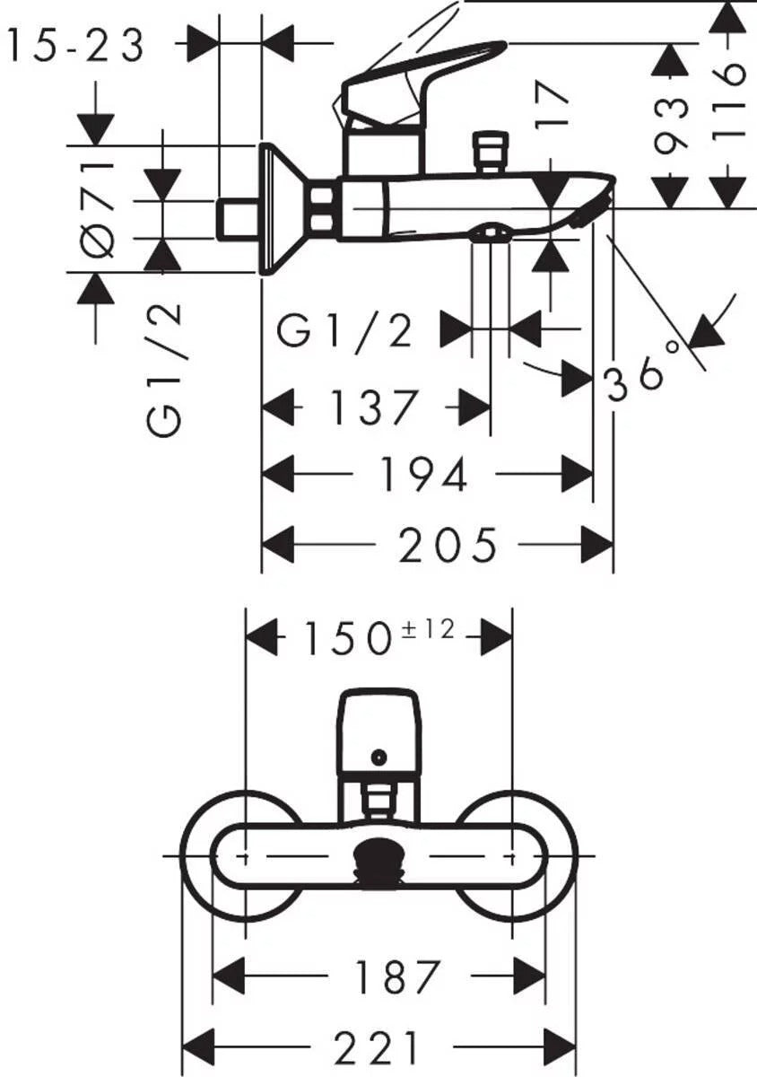 hansgrohe-浴缸龍頭-Logis，71400