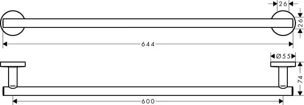 hansgrohe 60cm毛巾桿 Logis，41716