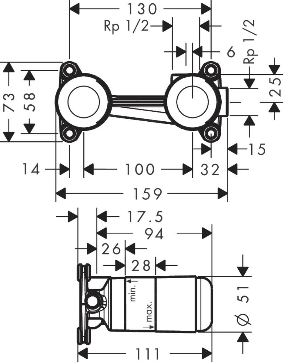 hansgrohe-附牆臉盆龍頭(霧黑)-Metropol，32526-67