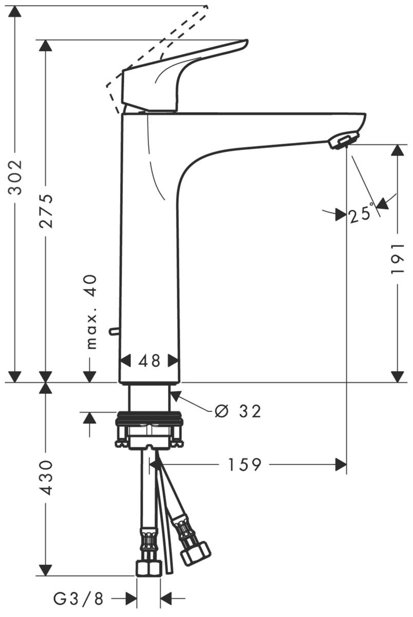 (限量7折出清)hansgrohe-頂級的高腳臉盆龍頭-Focus，31608