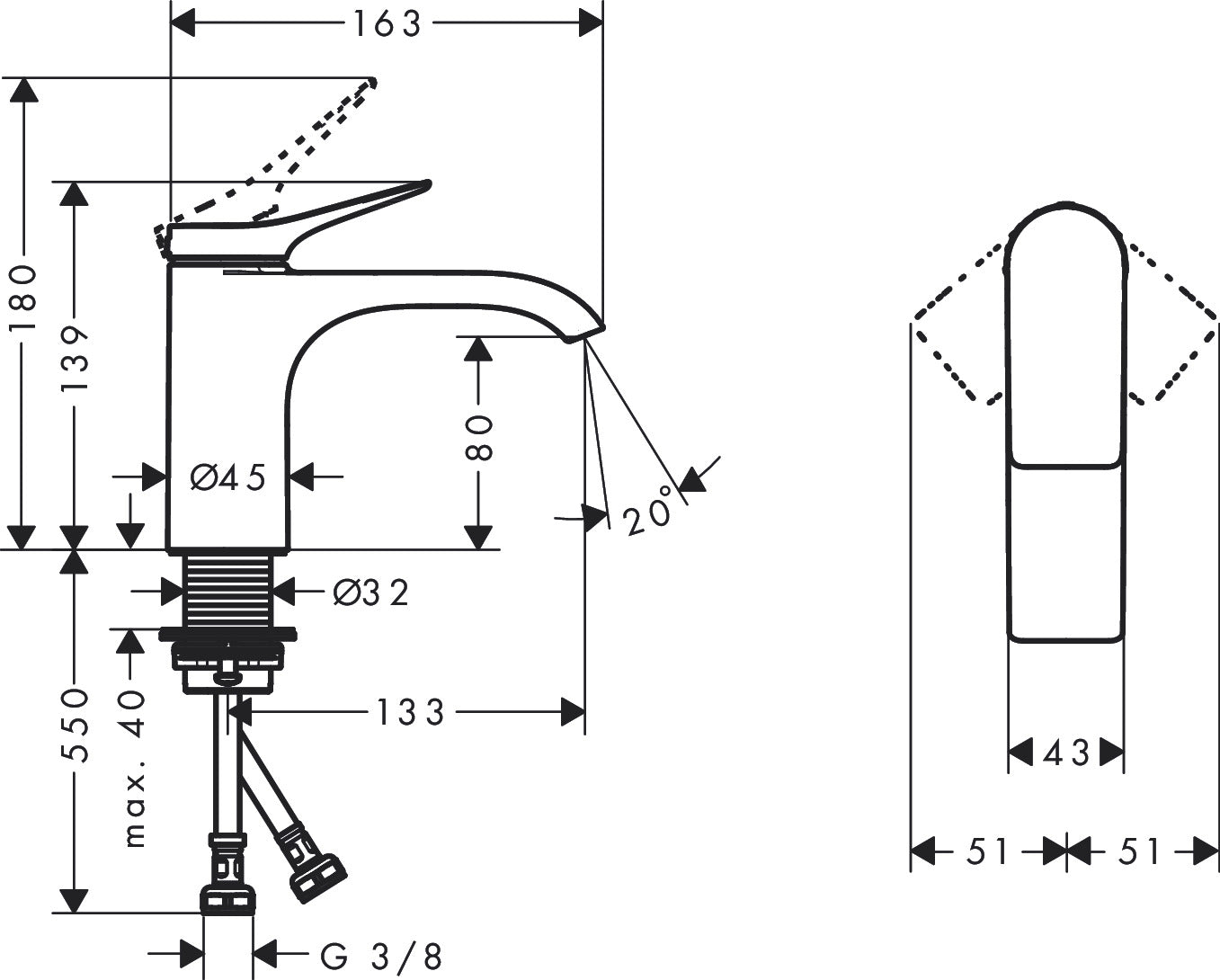 Hansgrohe-臉盆龍頭-Vivenis，75012000