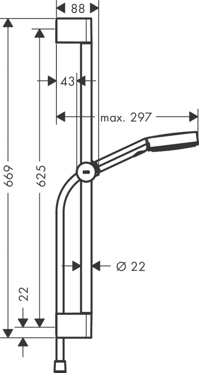 hansgrohe 65cm升降桿組Plusify，24160000