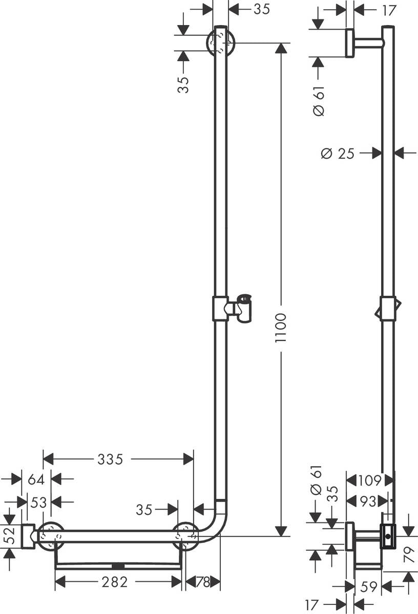 (限量6折出清)hansgrohe 多功能升降桿 Unica Comfort ，26404-40