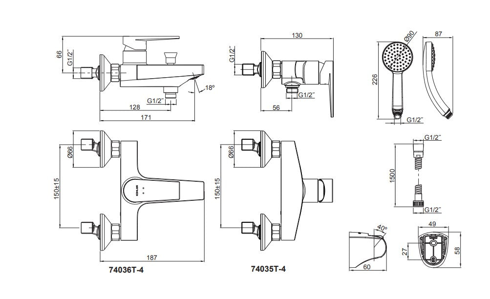 (限量6折出清)KOHLER 浴缸龍頭 TAUT，K-74036T