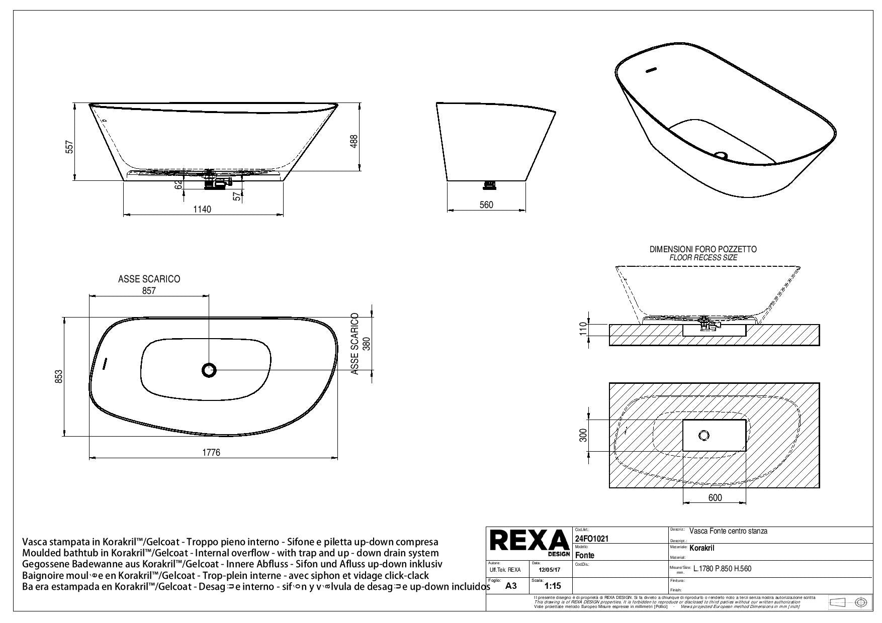 REXA- 獨立式浴缸-Fonte，24FO1021-K31