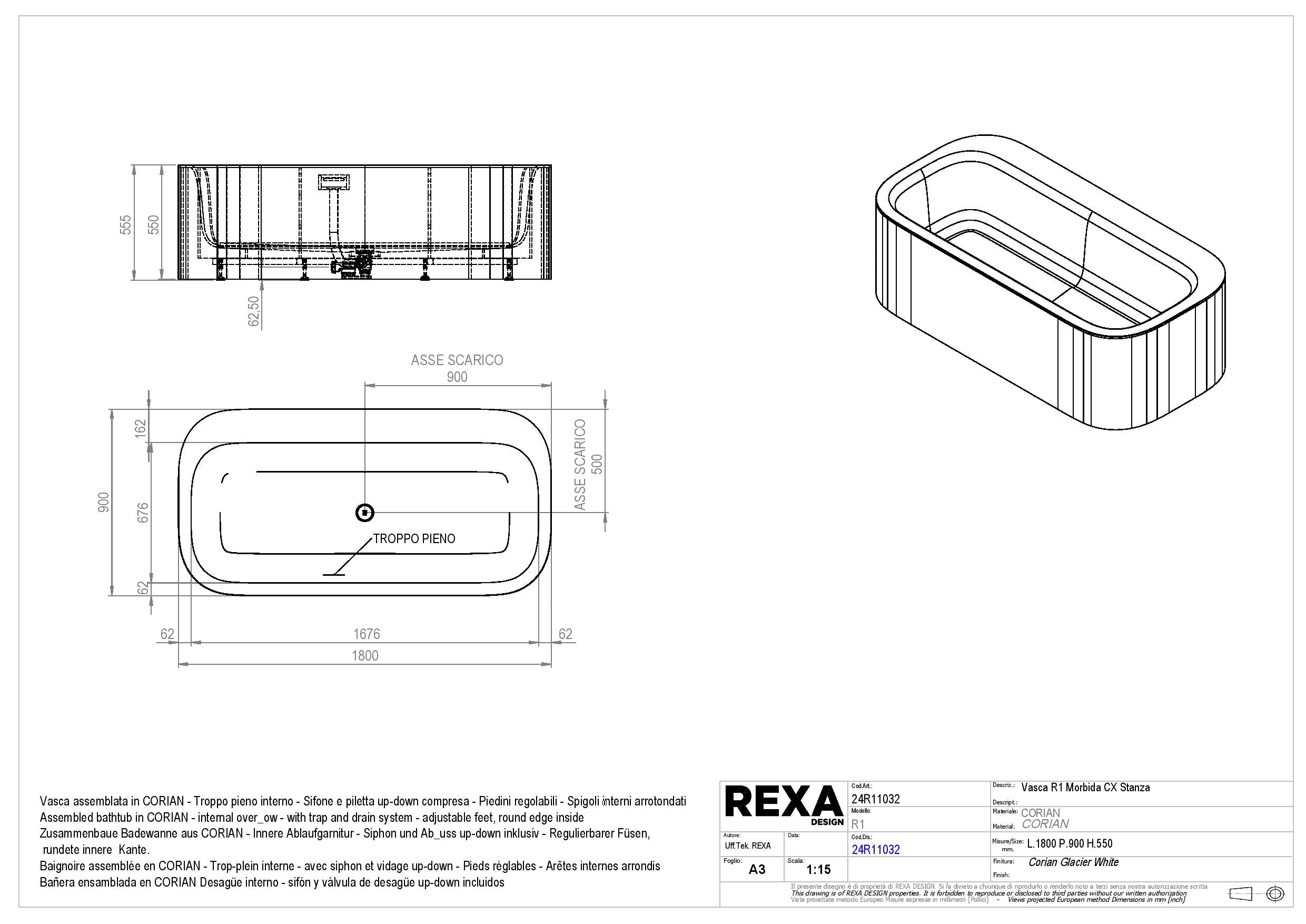 REXA- 獨立式浴缸-R1，24R11032-C01