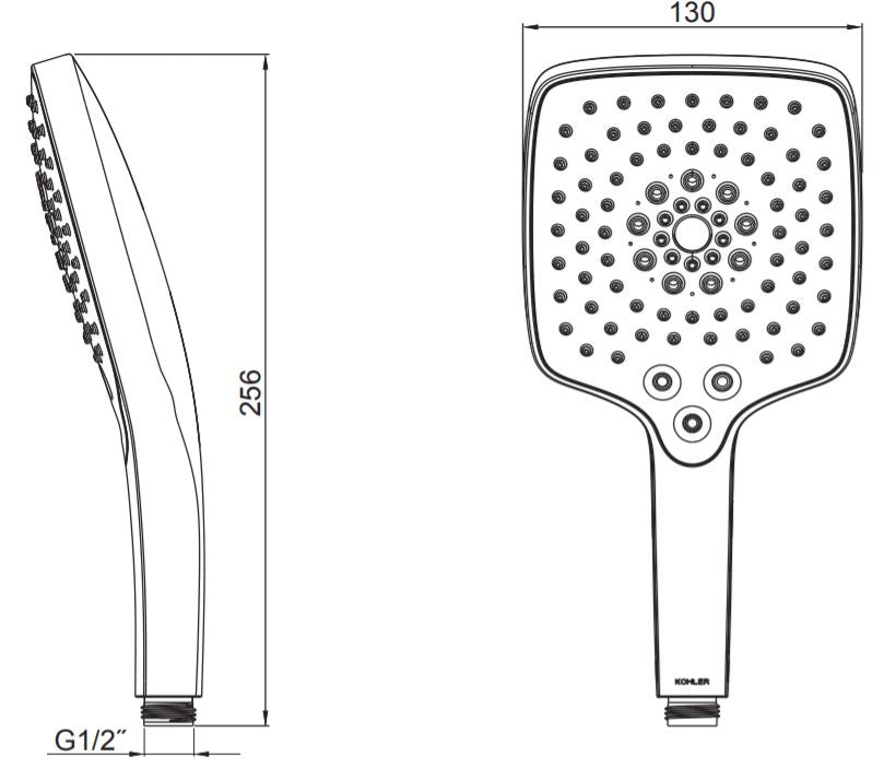 KOHLER-淋浴蓮蓬頭推薦-三段式蓮蓬頭-Rain Duet，K-R97009T-CP