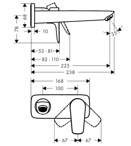 hansgrohe-附牆臉盆龍頭-Talis E，71734-670