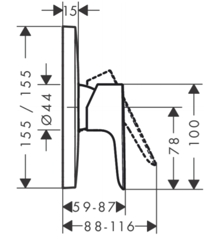 hansgrohe-一路開關/軸心-Talis E，71765-670