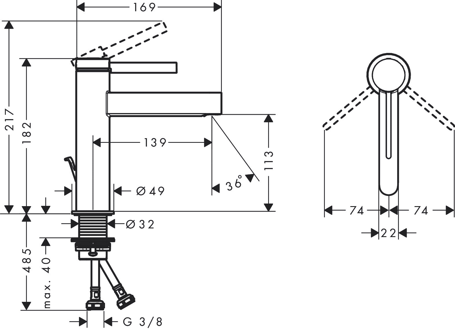 Hansgrohe-臉盆龍頭-Finoris，76020000