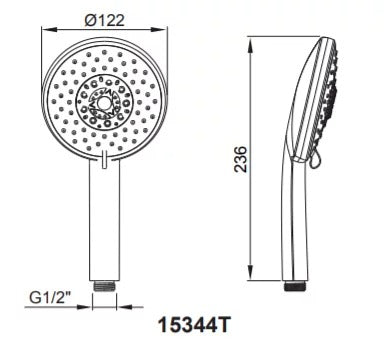 KOHLER-大範圍淋浴蓮蓬頭推薦-五段式蓮蓬頭-Rain Duet，K-15344T-CP