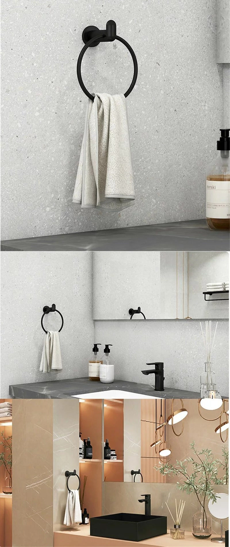 KOHLER-霧黑色毛巾環-Kumin，K-97898T-BL