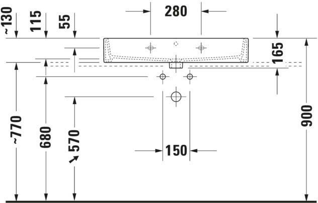 DURAVIT 80cm檯面懸掛兩用盆 Vero Air，2350800000