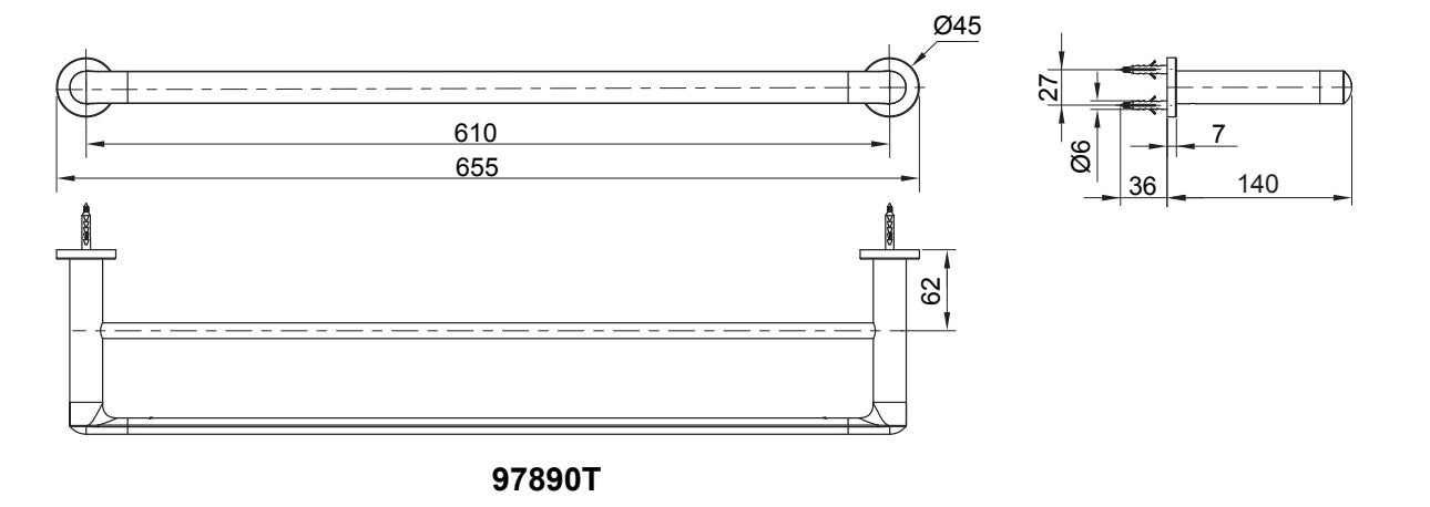 (限量7折出清)KOHLER-65cm霧黑色雙桿毛巾桿-Kumin-K-97890T-BL